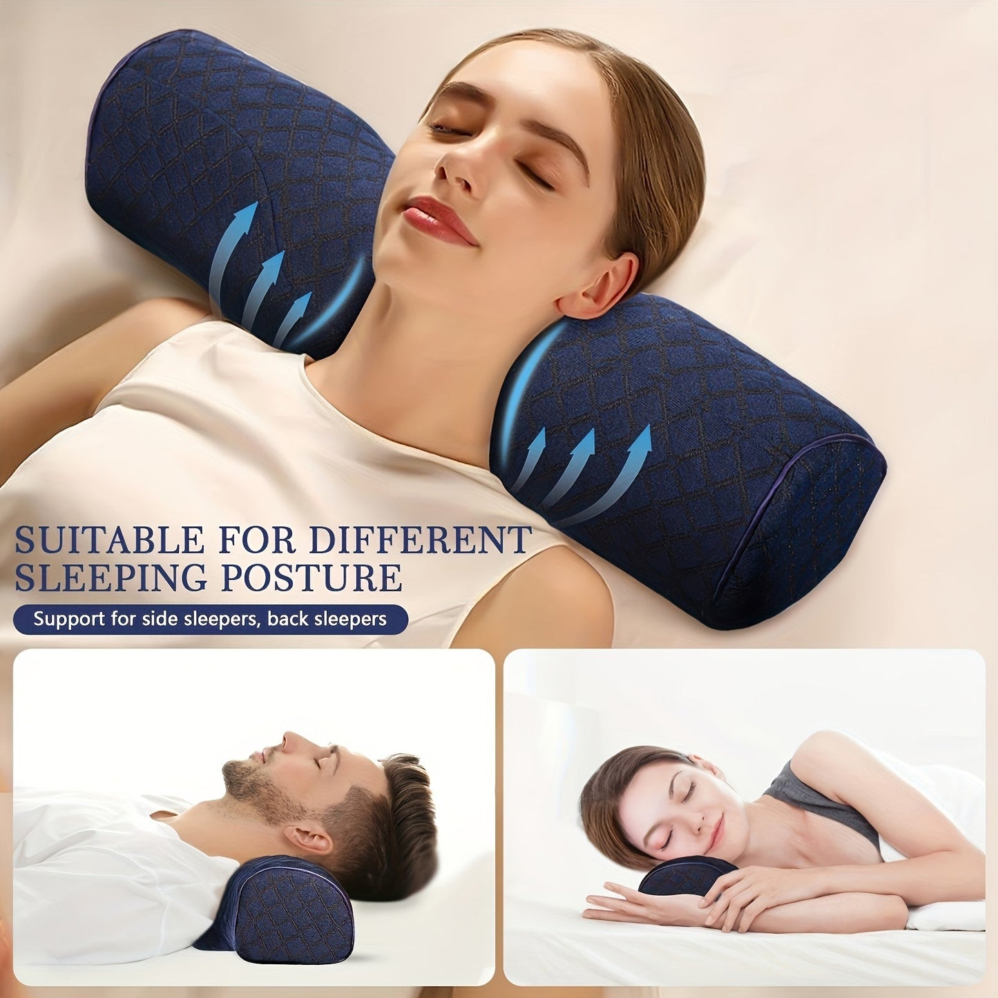 Cervical Memory Foam Neck Pillow - Relieve Neck Pain & Sleep Better
